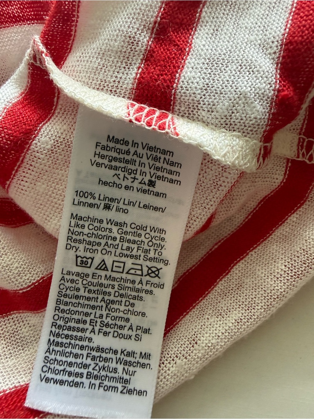 J. Crew NWT 100% Linen Red Striped Short Sleeve Tee- S - Picture 6 of 7